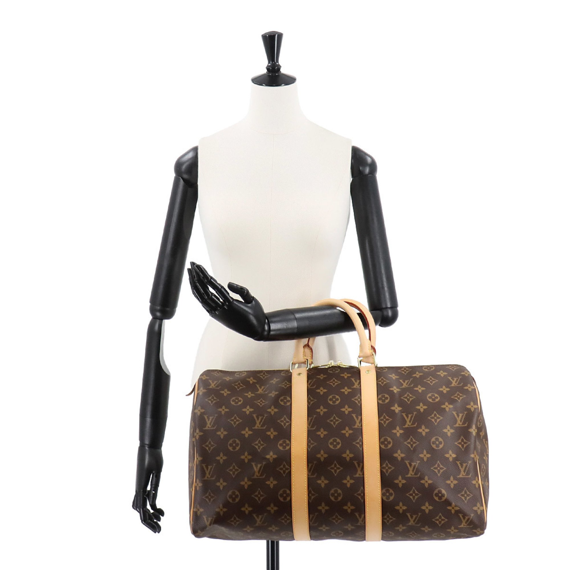 Louis Vuitton Monogram Keepall 45 Boston Bag Brown M41428