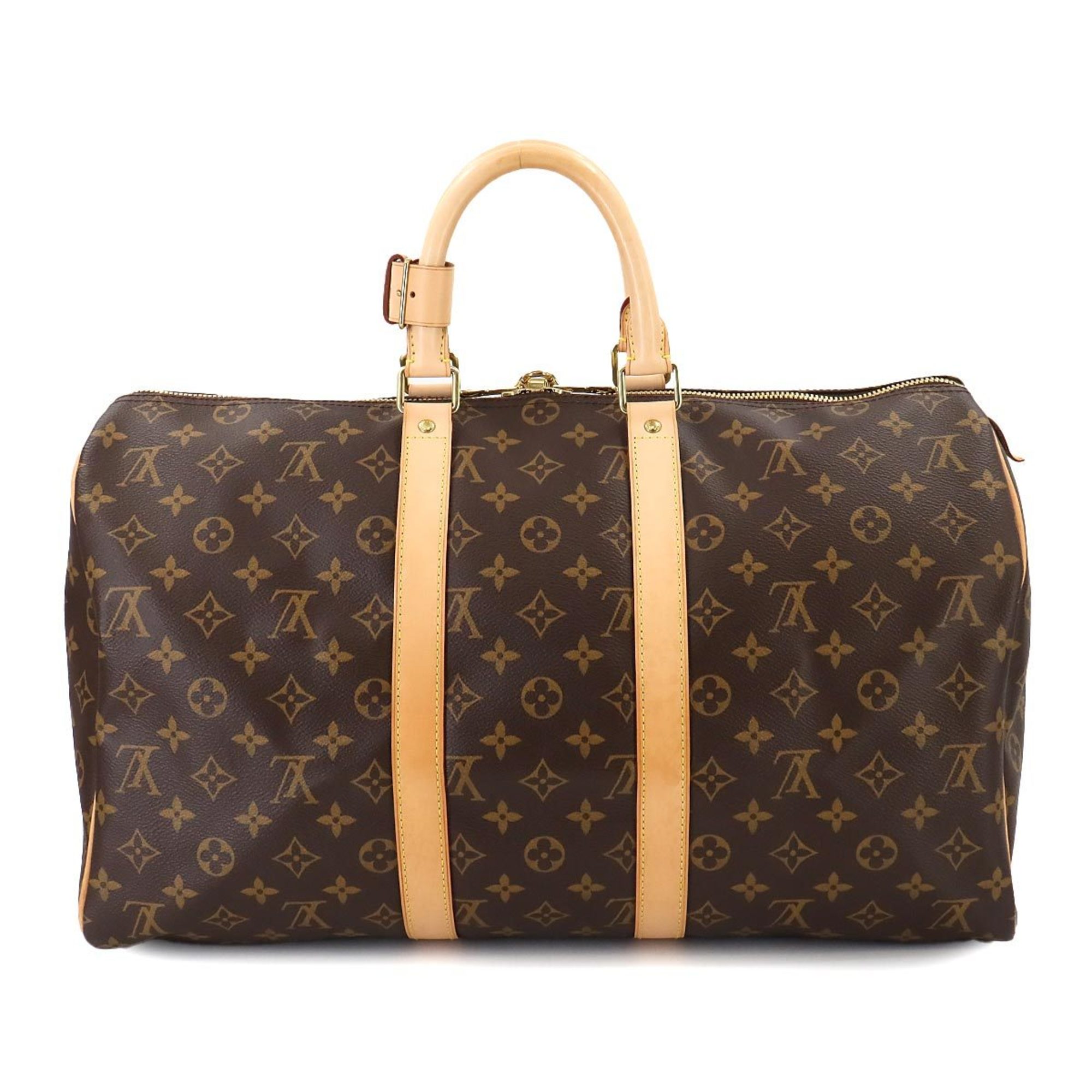 Louis Vuitton Monogram Keepall 45 Boston Bag Brown M41428