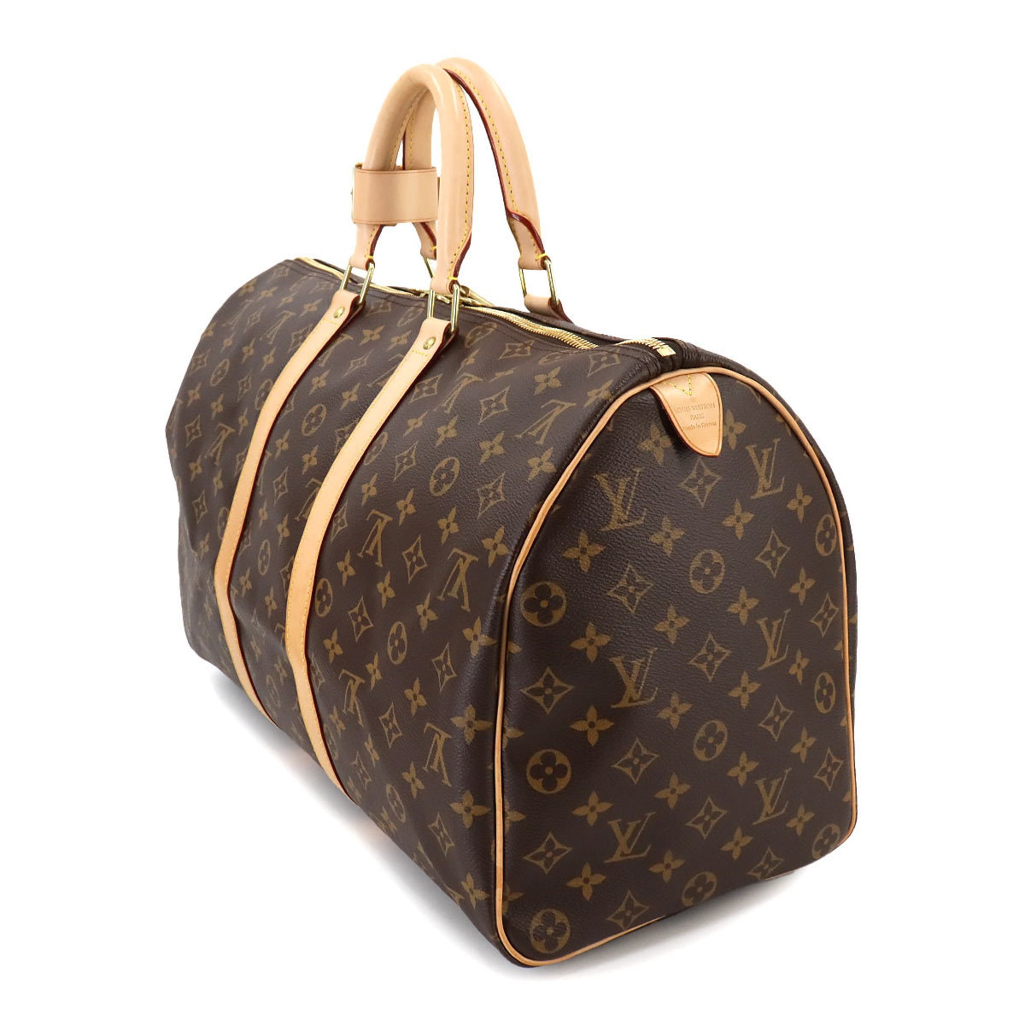 Louis Vuitton Monogram Keepall 45 Boston Bag Brown M41428