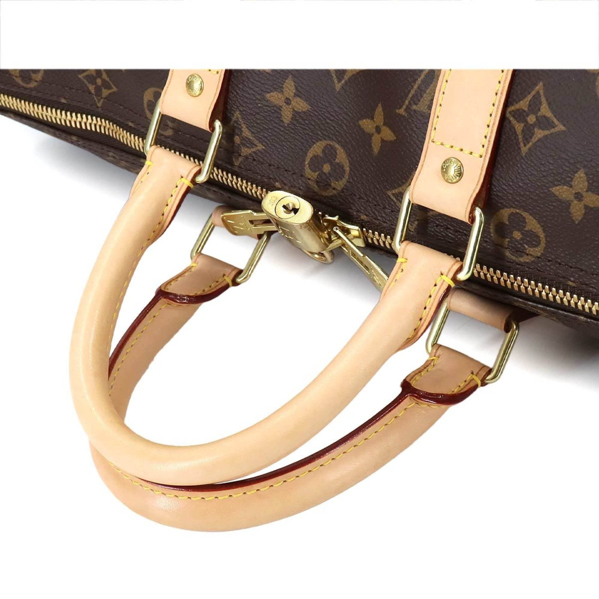 Louis Vuitton Monogram Keepall 45 Boston Bag Brown M41428