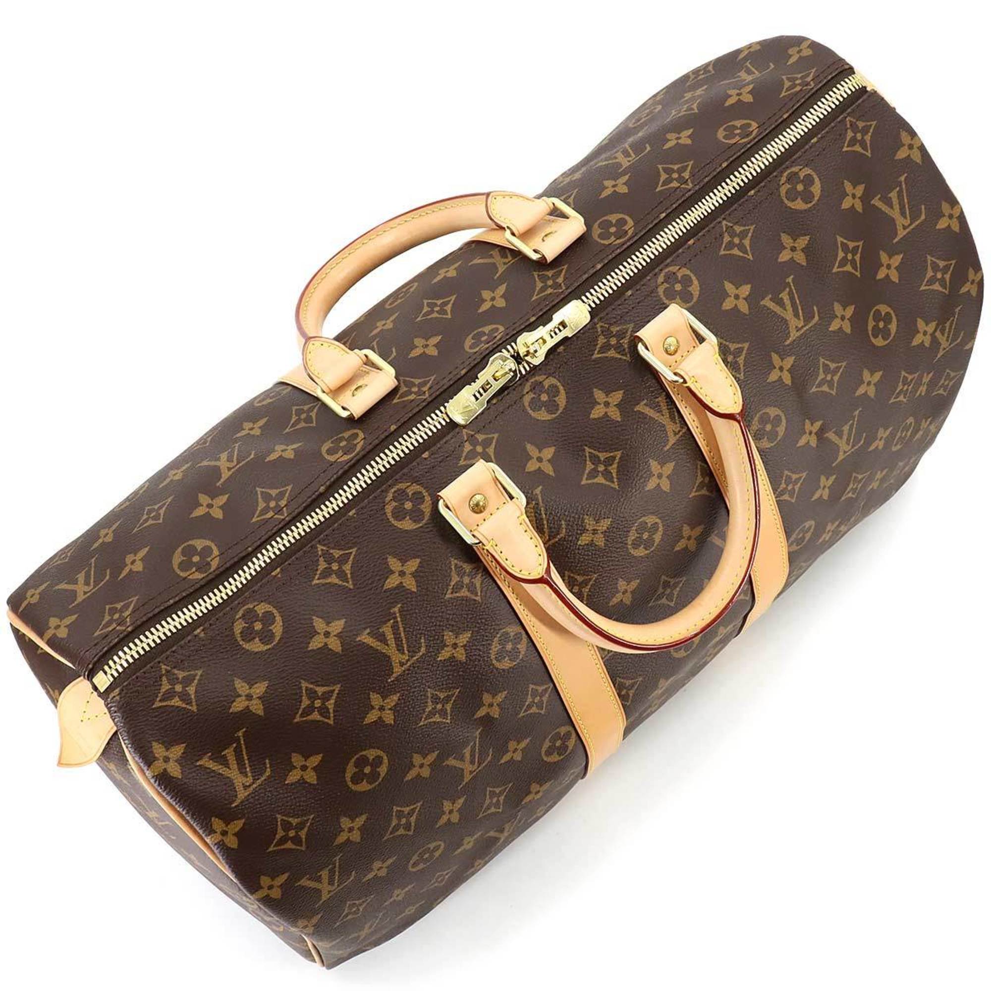 Louis Vuitton Monogram Keepall 45 Boston Bag Brown M41428