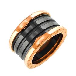 BVLGARI B-zero1 4-band #53 Ring K18 PG Black Ceramic Pink Gold 750