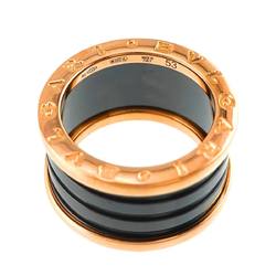 BVLGARI B-zero1 4-band #53 Ring K18 PG Black Ceramic Pink Gold 750