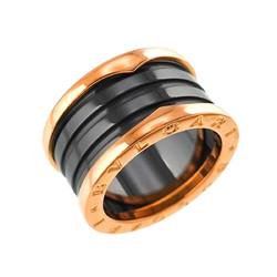 BVLGARI B-zero1 4-band #53 Ring K18 PG Black Ceramic Pink Gold 750