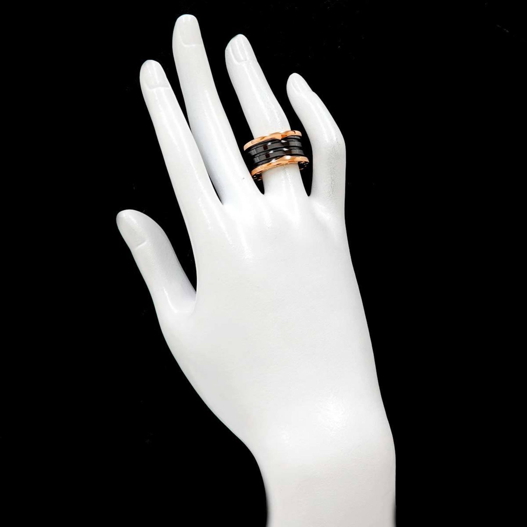 BVLGARI B-zero1 4-band #53 Ring K18 PG Black Ceramic Pink Gold 750