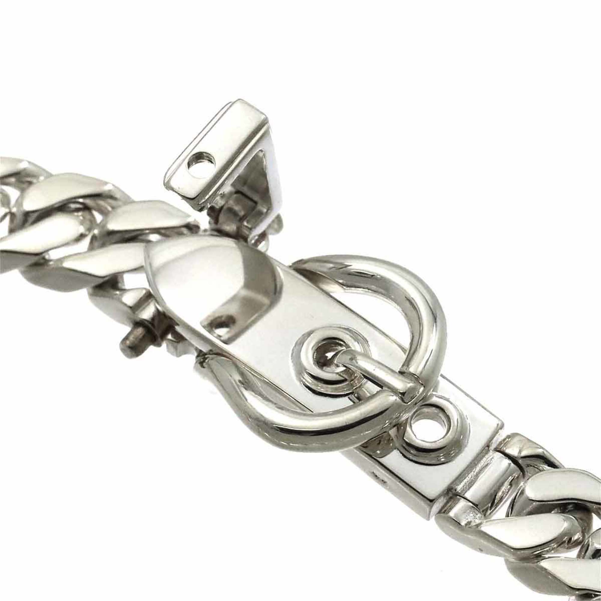 HERMES Buckle Sellier Bracelet 19cm Silver SV