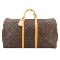 Louis Vuitton Monogram Keepall 60 Boston Bag Brown M41422 Gold Hardware