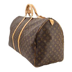 Louis Vuitton Monogram Keepall 60 Boston Bag Brown M41422 Gold Hardware