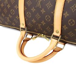 Louis Vuitton Monogram Keepall 60 Boston Bag Brown M41422 Gold Hardware