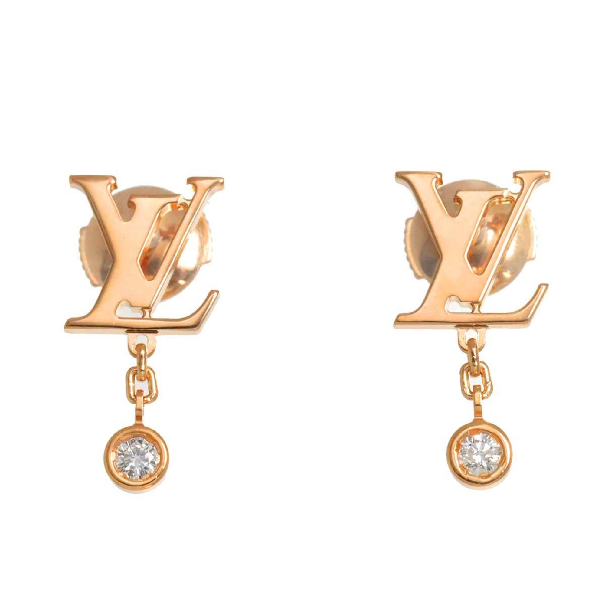 Louis Vuitton Puce Idylle Blossom Diamond Earrings K18 PG 750 Pierced