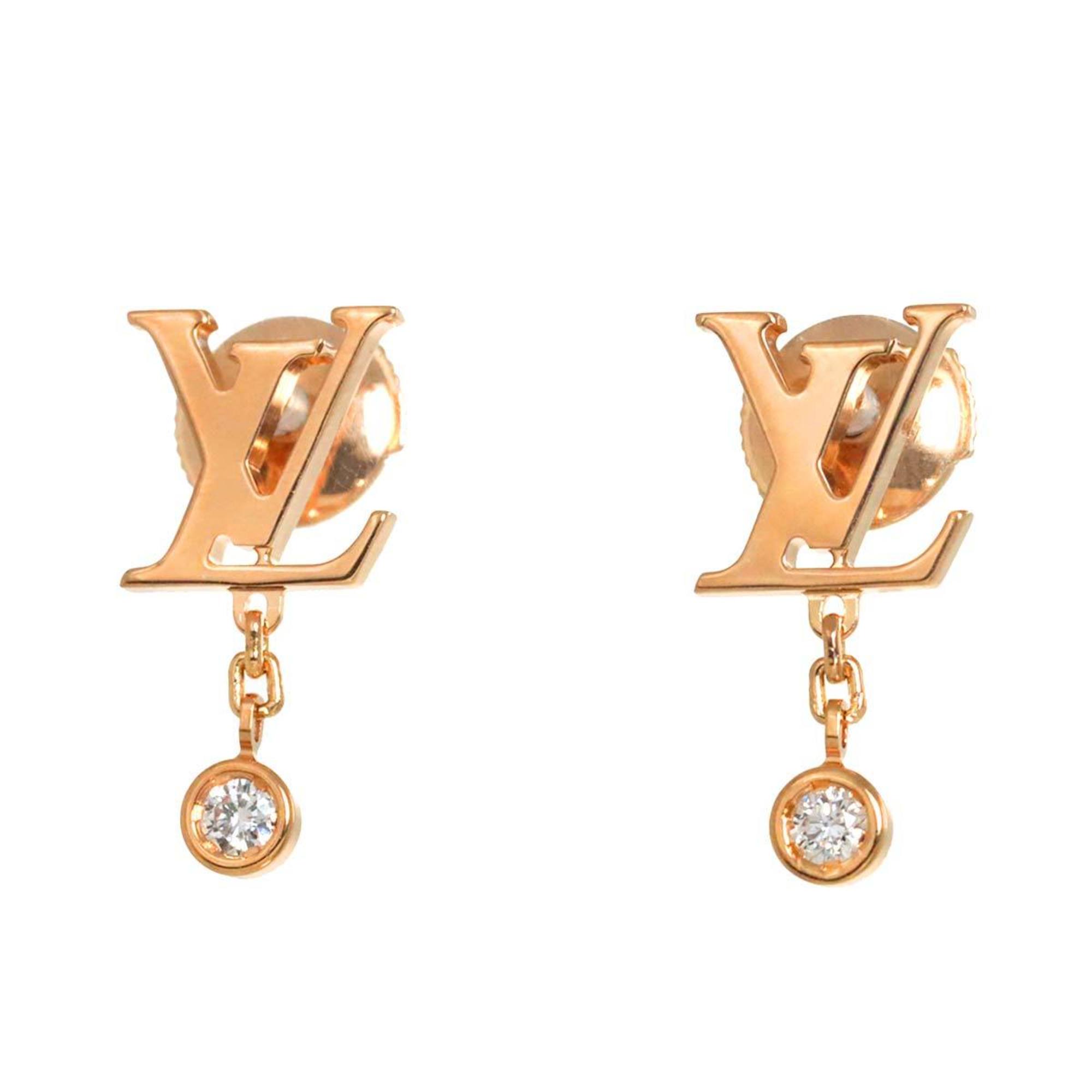 Louis Vuitton Puce Idylle Blossom Diamond Earrings K18 PG 750 Pierced