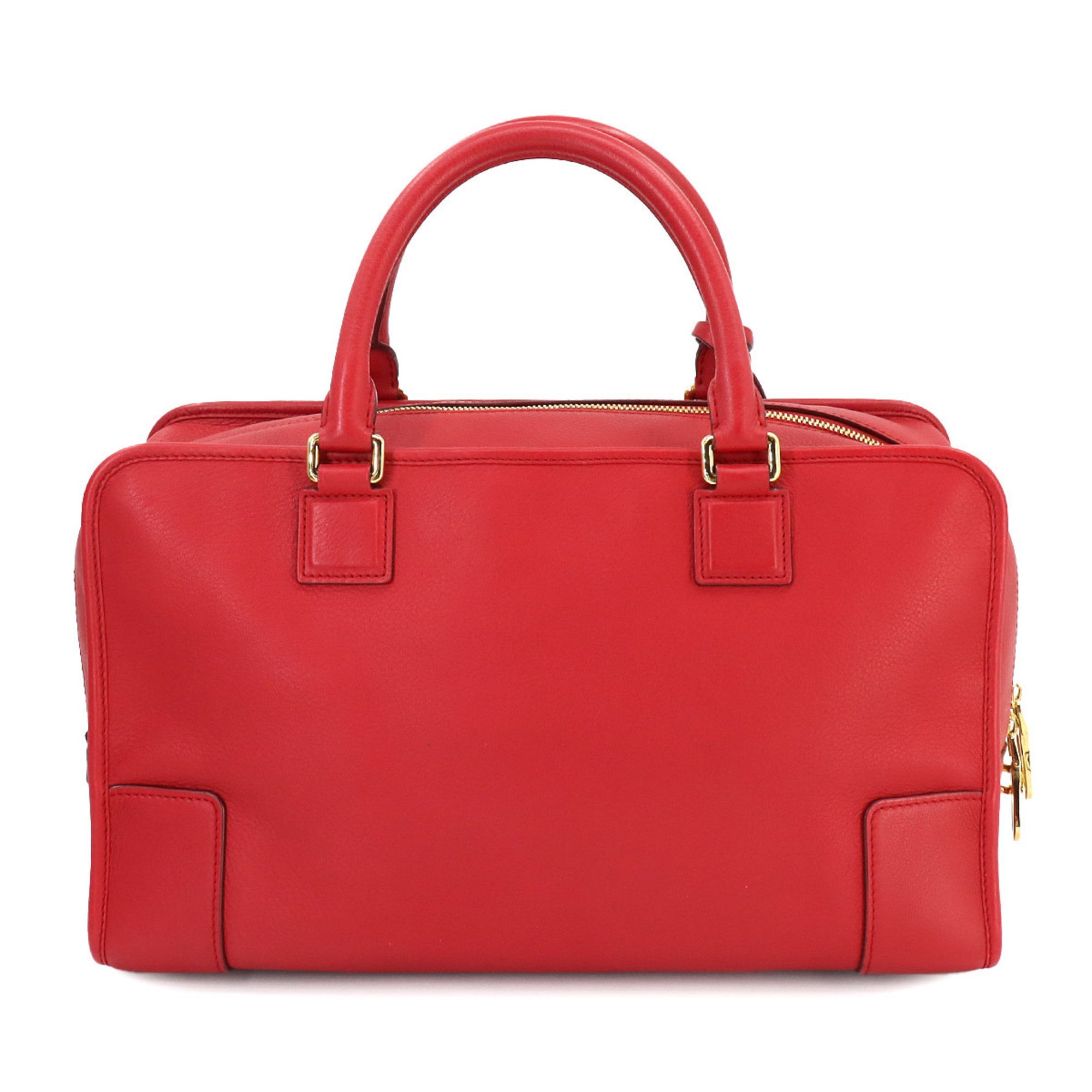 LOEWE Amazona 36 Handbag Leather Red 352.79YA22 Gold Hardware