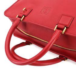 LOEWE Amazona 36 Handbag Leather Red 352.79YA22 Gold Hardware