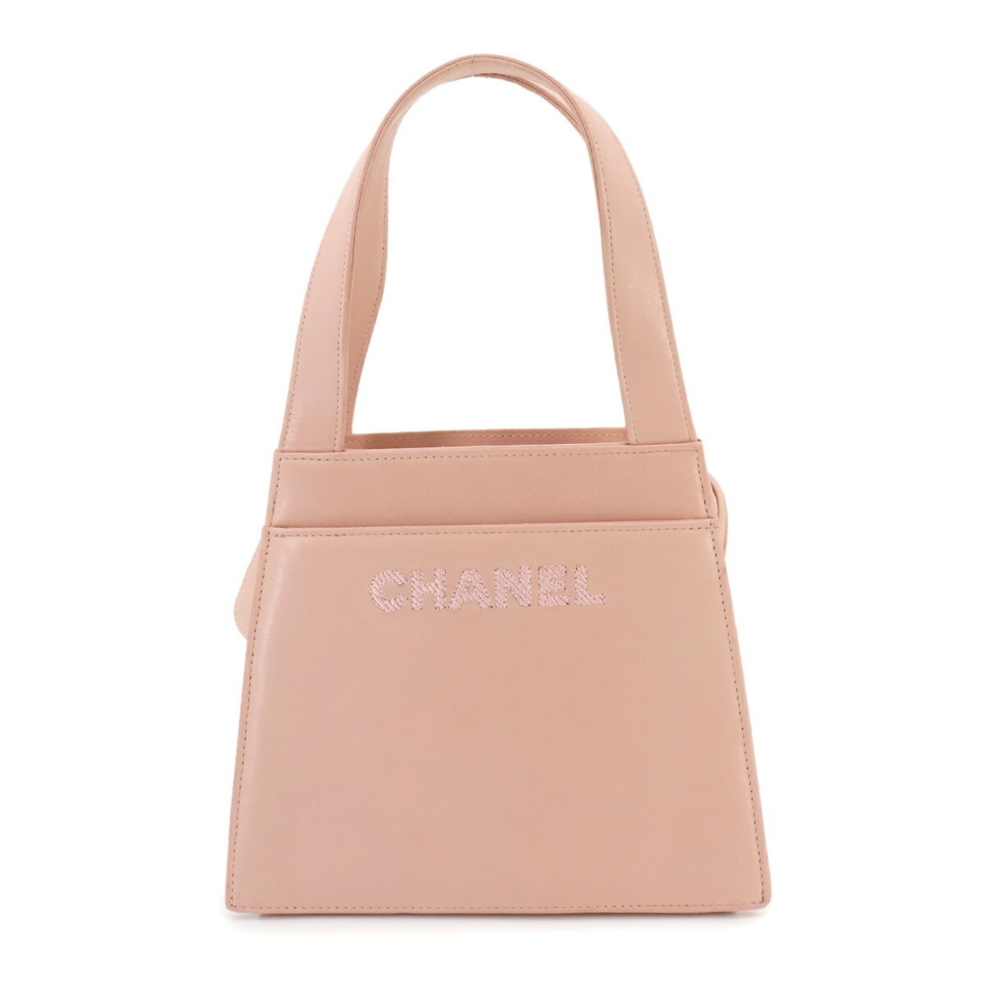 CHANEL Handbag Leather Pink Silver Hardware Hand Bag