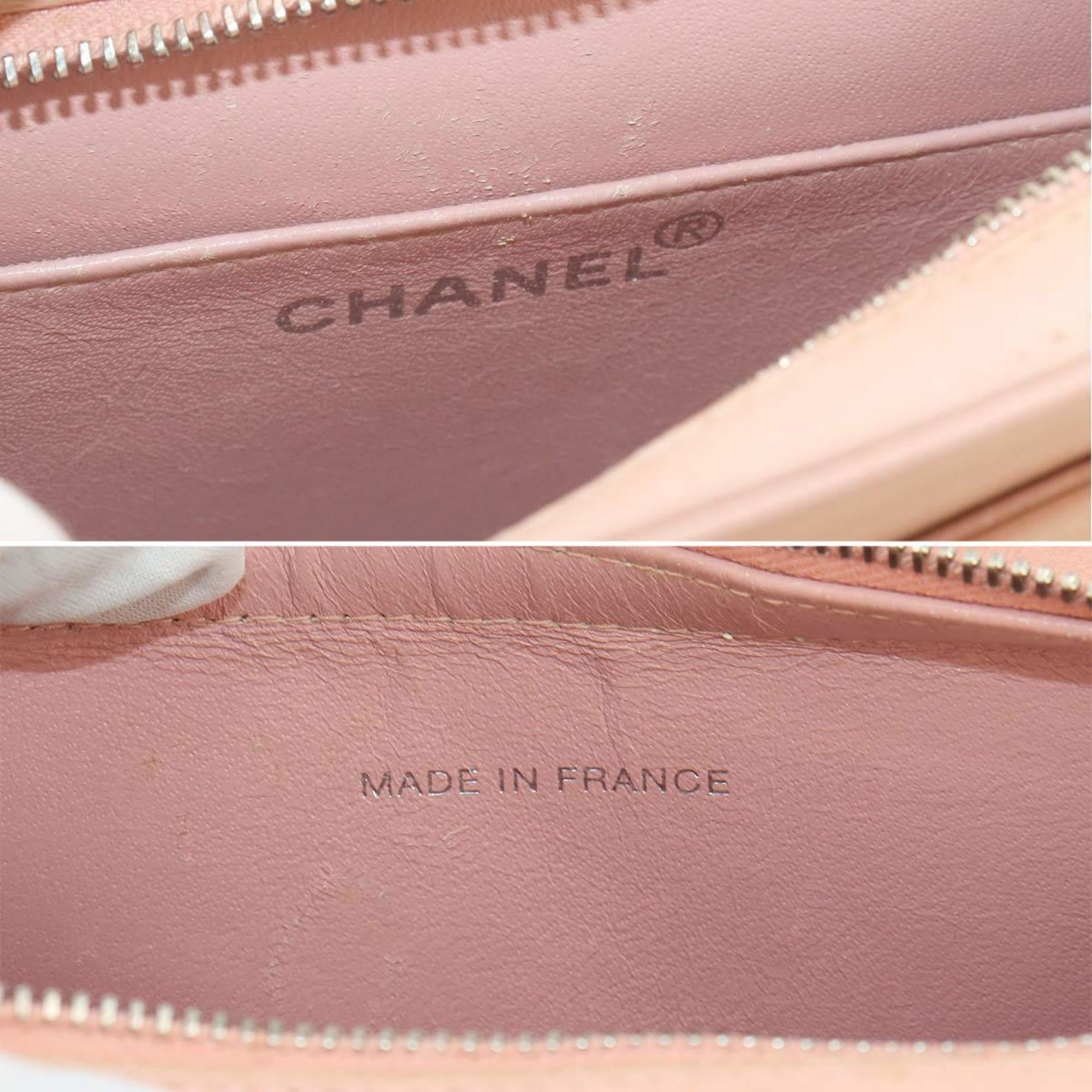 CHANEL Handbag Leather Pink Silver Hardware Hand Bag