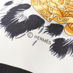 Hermes HERMES Carré 90 CASQUES et PLUMETS Scarf Silk Women's White Black Multicolor