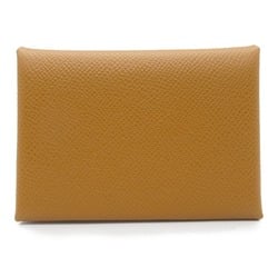 Hermes HERMES Calvi Duo Business Card Holder/Card Case Leather Epsom Men's Women's Brown