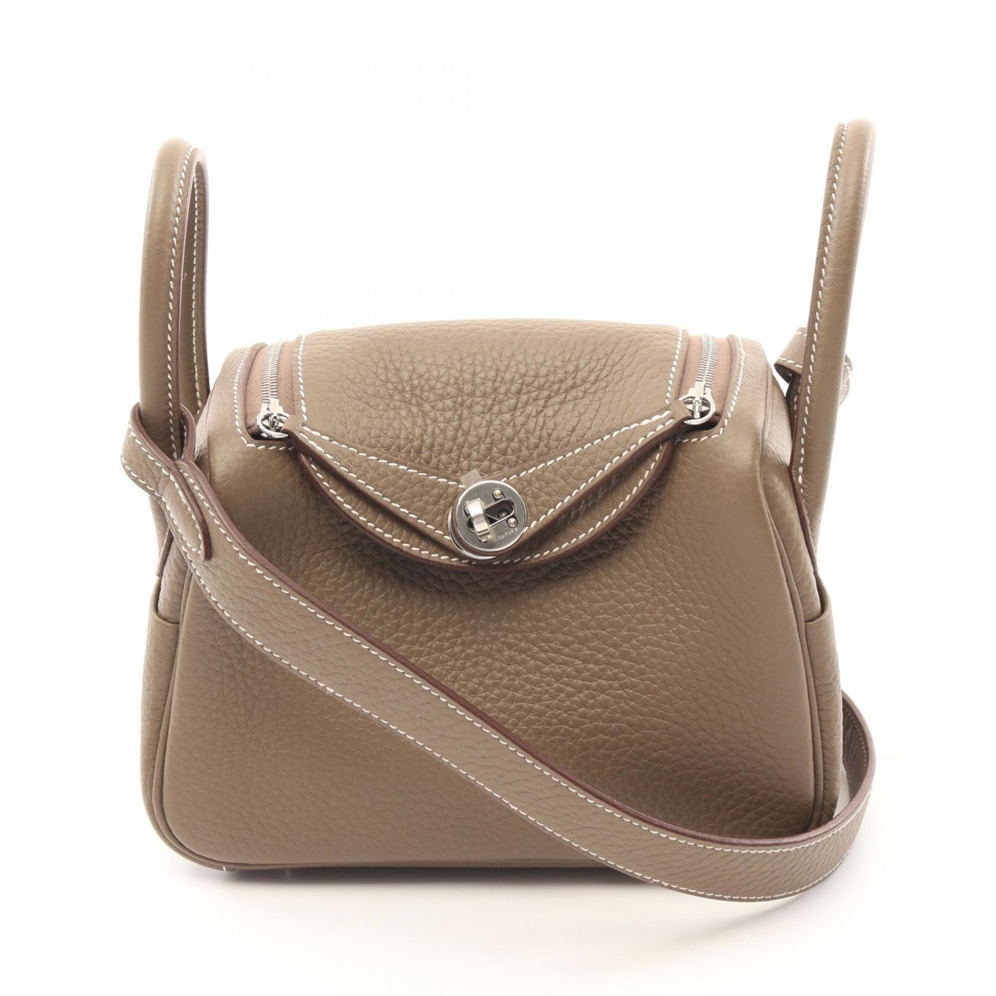 Hermes Lindy Shoulder Bag, Taurillon Clemence, Women's, Brown