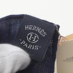 Hermes HERMES Carre 70 EX LIBRIS SHIBORI Scarf Silk Cashmere Women's Navy