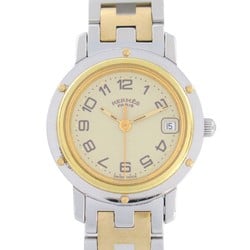 Hermes Clipper Watch Stainless Steel Ladies Ivory CL4.220