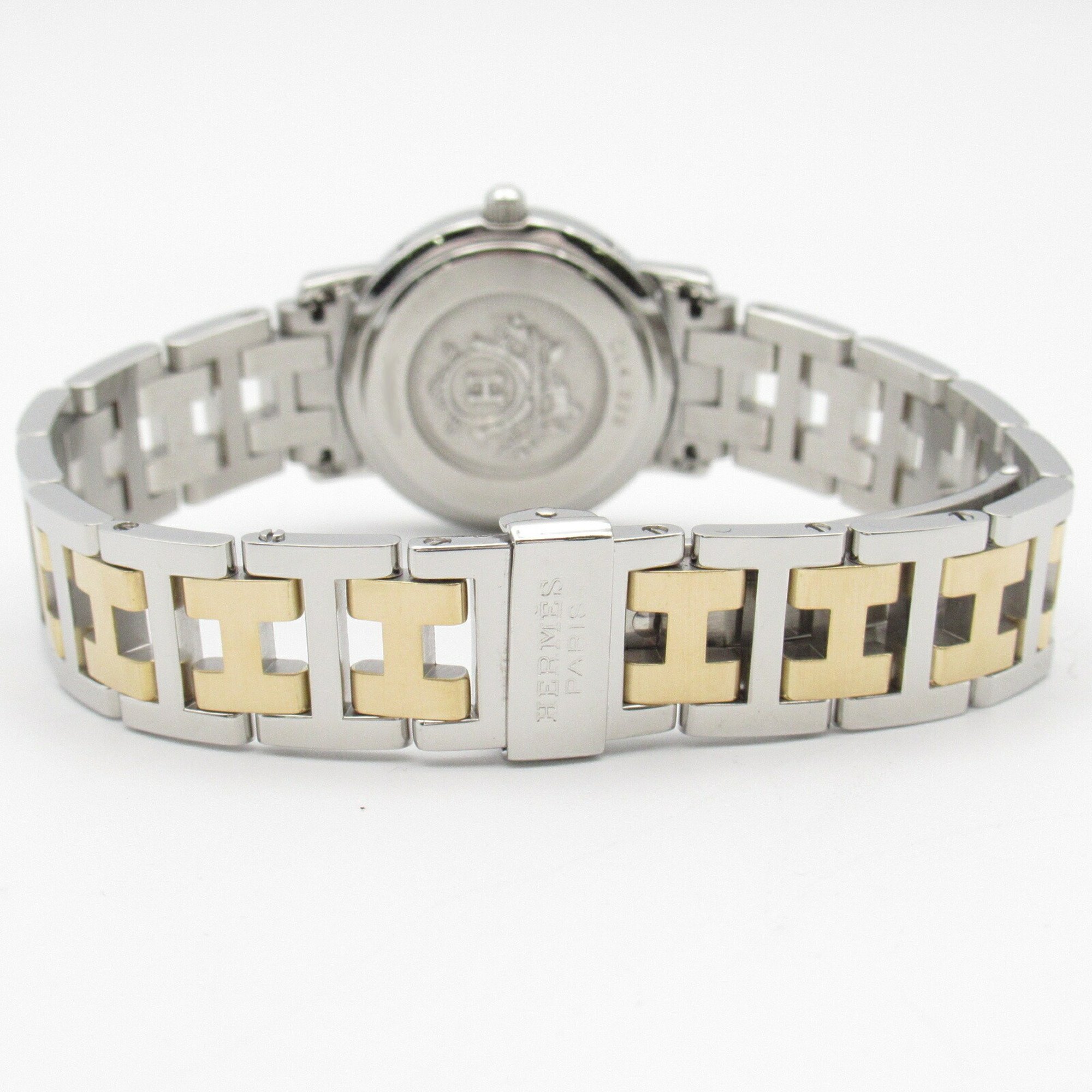 Hermes Clipper Watch Stainless Steel Ladies Ivory CL4.220