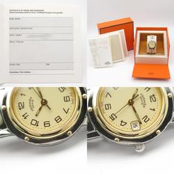 Hermes Clipper Watch Stainless Steel Ladies Ivory CL4.220