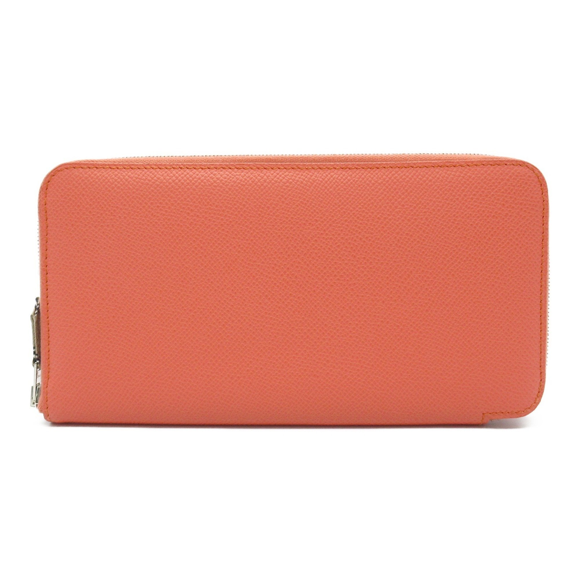 Hermes Azap Long Silk In Flamingo Round Wallet Leather Epsom Women's Pink