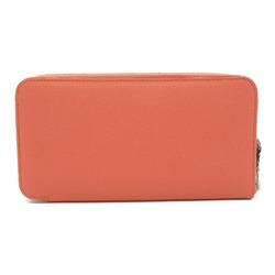 Hermes Azap Long Silk In Flamingo Round Wallet Leather Epsom Women's Pink