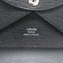 Hermes HERMES Calvi Duo Business Card Holder/Card Case Leather Chevre Men's Women's Black