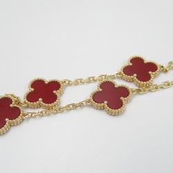 Van Cleef & Arpels Alhambra 5 motif bracelet, 18K yellow gold, carnelian, women's, red, VCARD35500