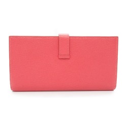 Hermes HERMES Bearn Soufflet Rose Lipstick Bi-fold Long Wallet Leather Chevre Women's Pink 039078CK