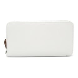 Hermes HERMES Azap Silk In Long New White Round Wallet Leather Evercolor Women's