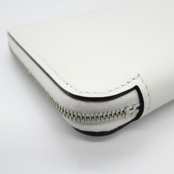 Hermes HERMES Azap Silk In Long New White Round Wallet Leather Evercolor Women's