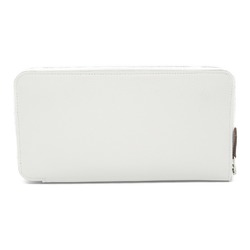 Hermes HERMES Azap Silk In Long New White Round Wallet Leather Evercolor Women's