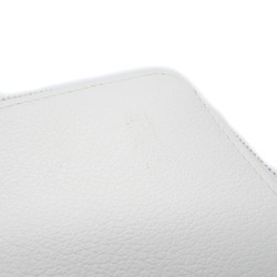 Hermes HERMES Azap Silk In Long New White Round Wallet Leather Evercolor Women's