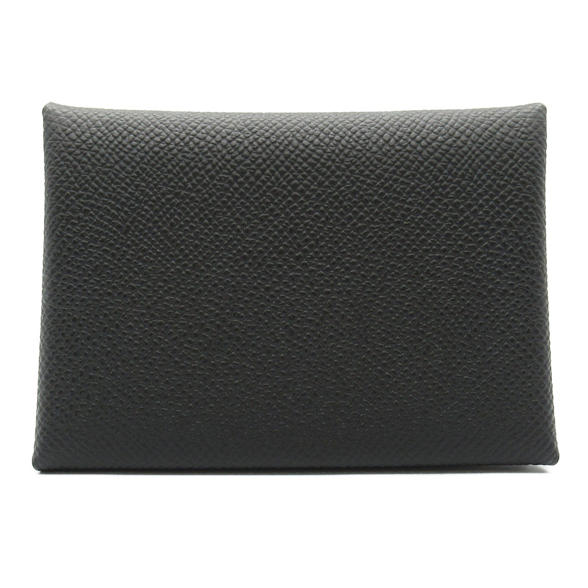 Hermes HERMES Calvidio Black Business Card Holder/Card Case Leather Epsom Men's Women's