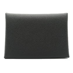 Hermes HERMES Calvidio Black Business Card Holder/Card Case Leather Epsom Men's Women's