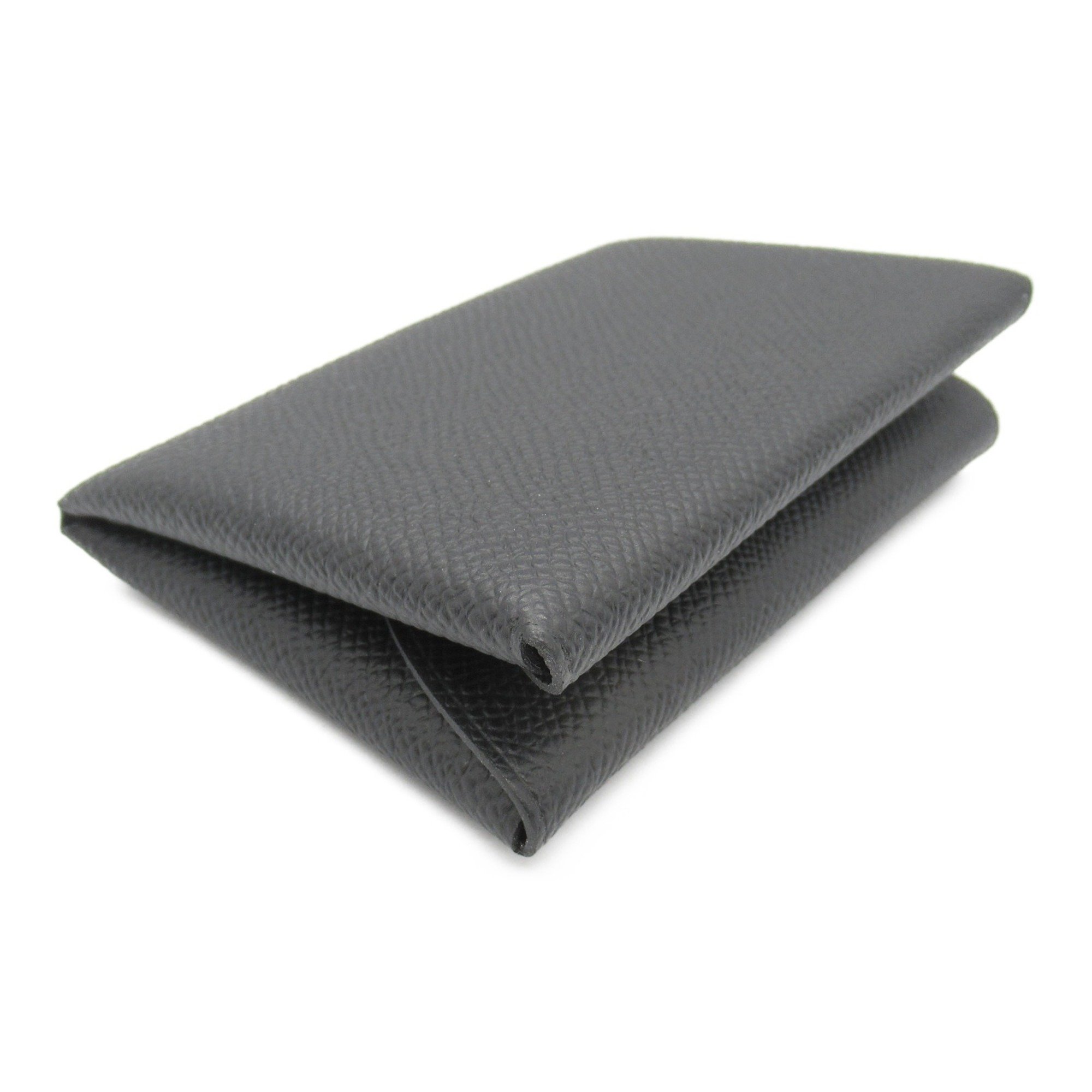 Hermes HERMES Calvidio Black Business Card Holder/Card Case Leather Epsom Men's Women's