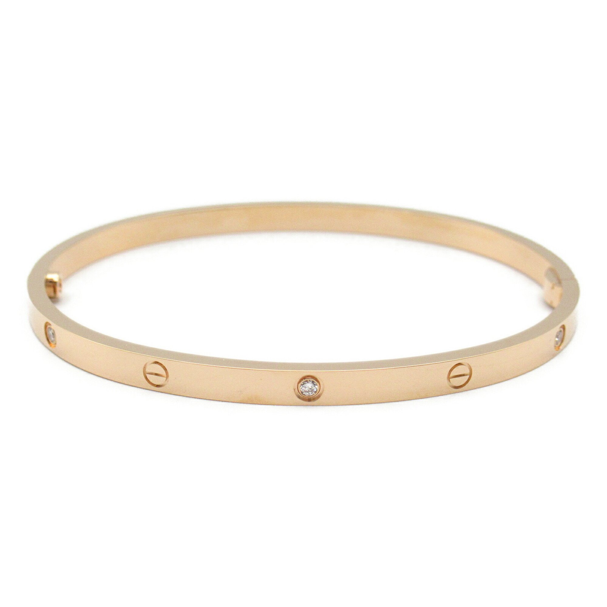 Cartier Love Bracelet Small 6P Diamond K18PG (Pink Gold) Ladies Clear