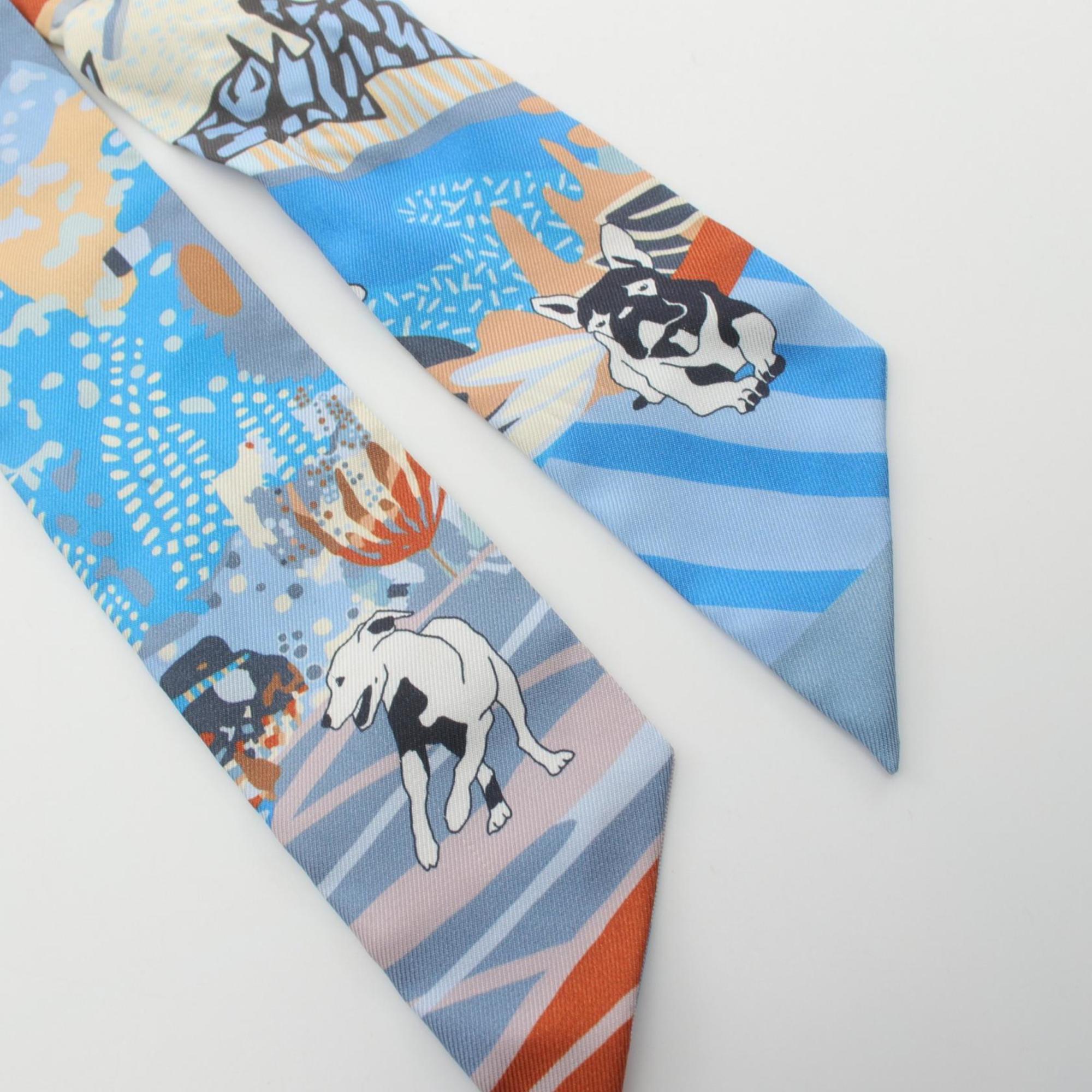 Hermes HERMES Twilly EN LIBERTE Scarf Silk Women's Blue Multicolor