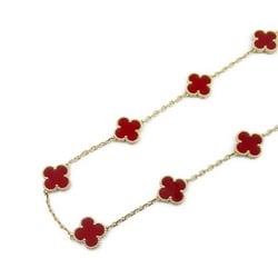 Van Cleef & Arpels Alhambra Carnelian Necklace K18 (yellow gold) Women's Red