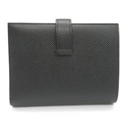 Hermes HERMES Bearn Compact Black Bi-fold Wallet Leather Epsom Women's