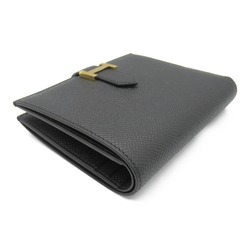 Hermes HERMES Bearn Compact Black Bi-fold Wallet Leather Epsom Women's