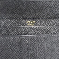 Hermes HERMES Bearn Compact Black Bi-fold Wallet Leather Epsom Women's