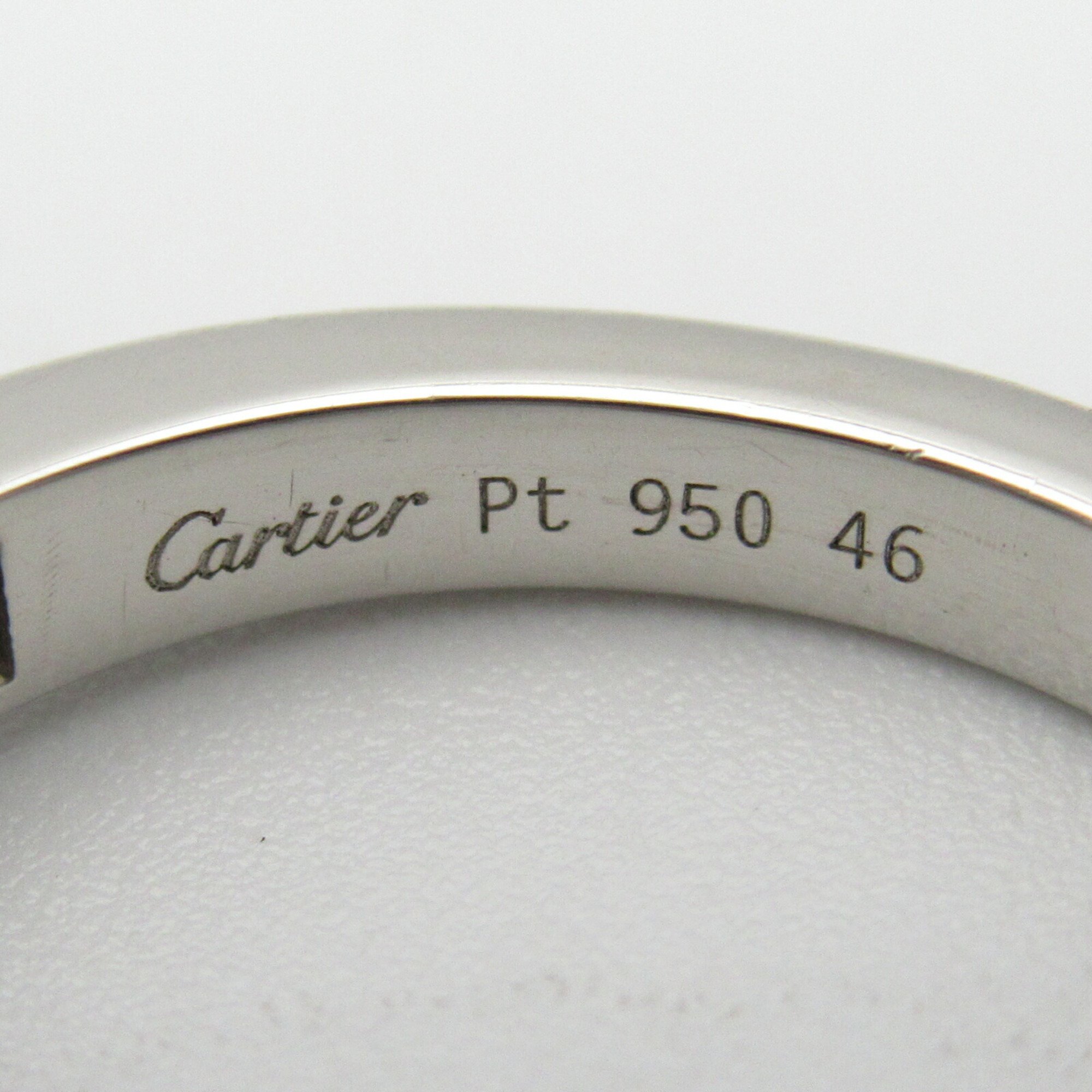 Cartier 1895 Solitaire Half Ring, Pt950 Platinum, Diamond, Women's, Clear