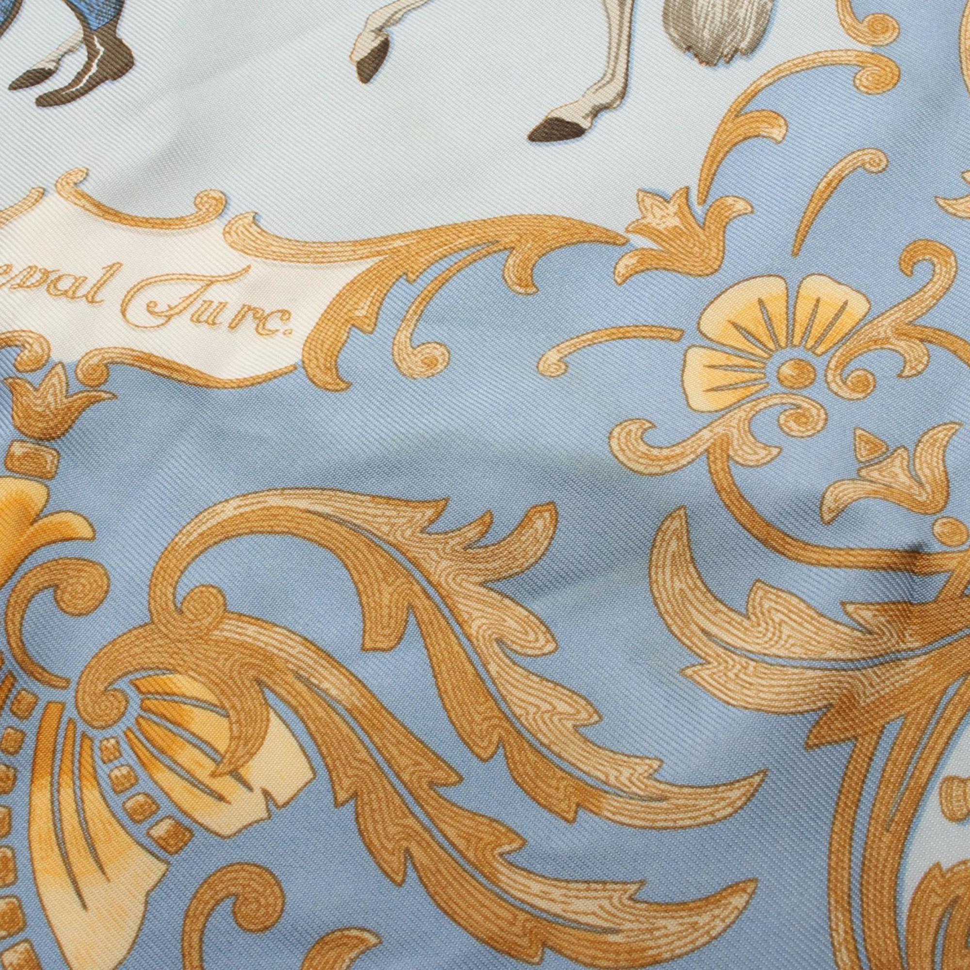 Hermes HERMES Petit Carre 40 Cheval Tur Scarf Silk Women's Blue Multicolor