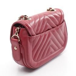 CHANEL V-stitch chevron shoulder bag, leather, women's, bordeaux