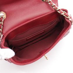 CHANEL V-stitch chevron shoulder bag, leather, women's, bordeaux