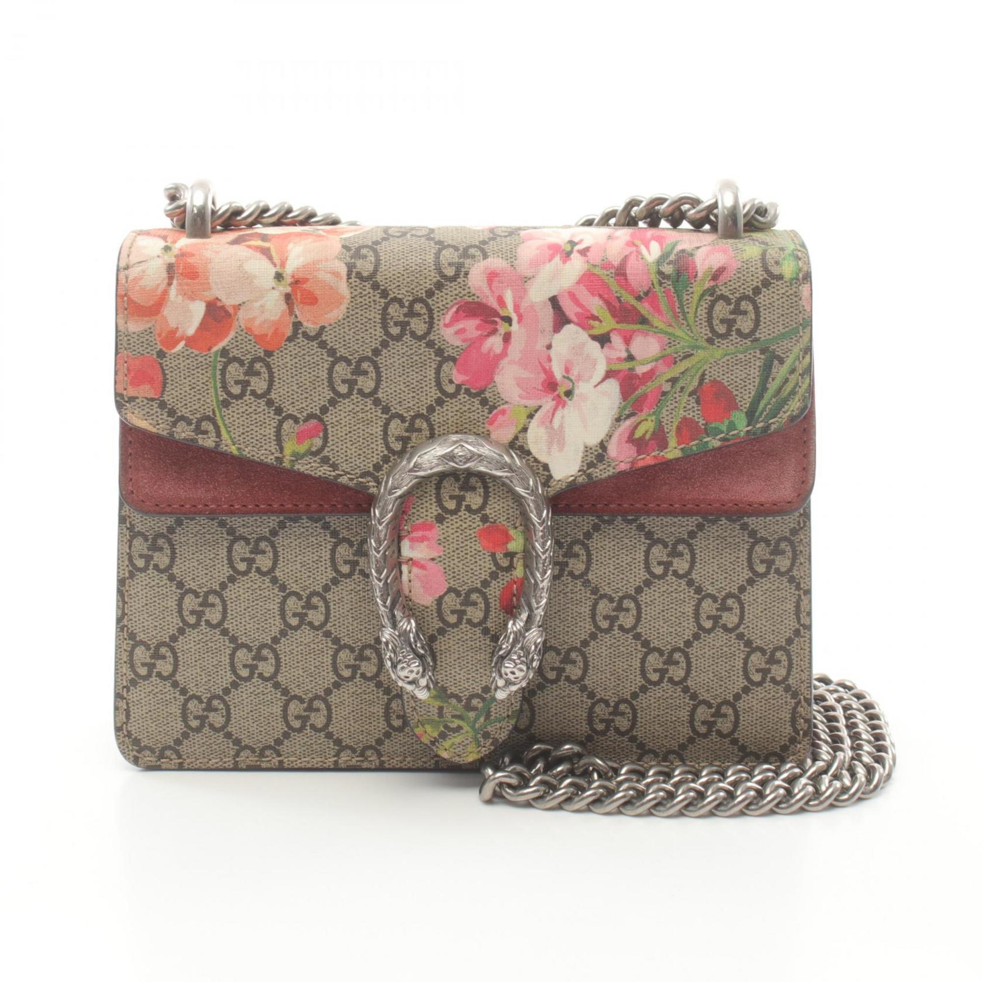 GUCCI Dionysus GG Blooms Shoulder Bag Coated Canvas Women's Beige Multicolor 421970