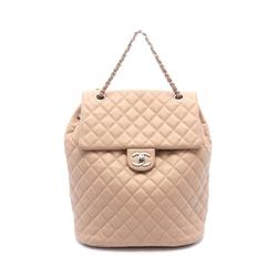 CHANEL Urban Spirit Matelasse Rucksack Backpack Bag Leather Women's Beige